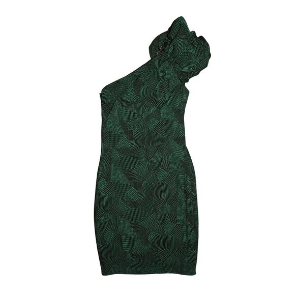 TADASHI SHOJI $368 Textured Puff Sleeve One Shoulder Cocktail‎ Dress size 6 - Picture 2 of 6